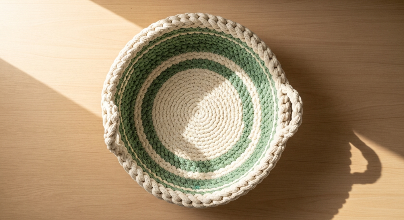 Handmade корзина из трикотажной пряжи